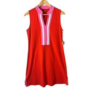 NWT Spartina 449 Tunic Dress Womens Medium Red Sleeveless Peru Cotton Spandex